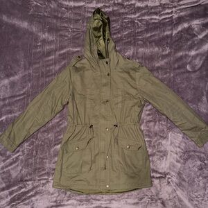 Forever 21 Olive Green Hooded Utility Jacket - Women’s M
